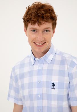 Erkek Mavi Kısa Kollu Gömlek - 50251774005