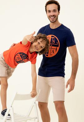 Erkek Lacivert Bisiklet Yaka T-Shirt - 50247330018