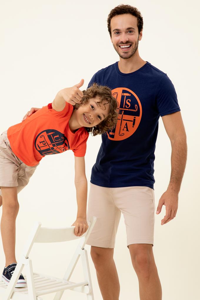 Erkek Lacivert Bisiklet Yaka T-Shirt