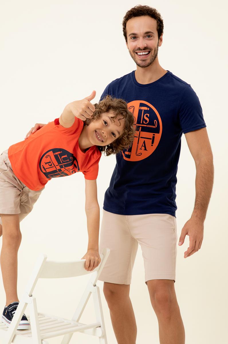 Erkek Lacivert Bisiklet Yaka T-Shirt