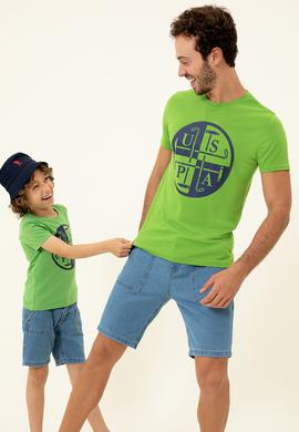 Erkek Elma Yeşili Bisiklet Yaka Tişört - 50247330059