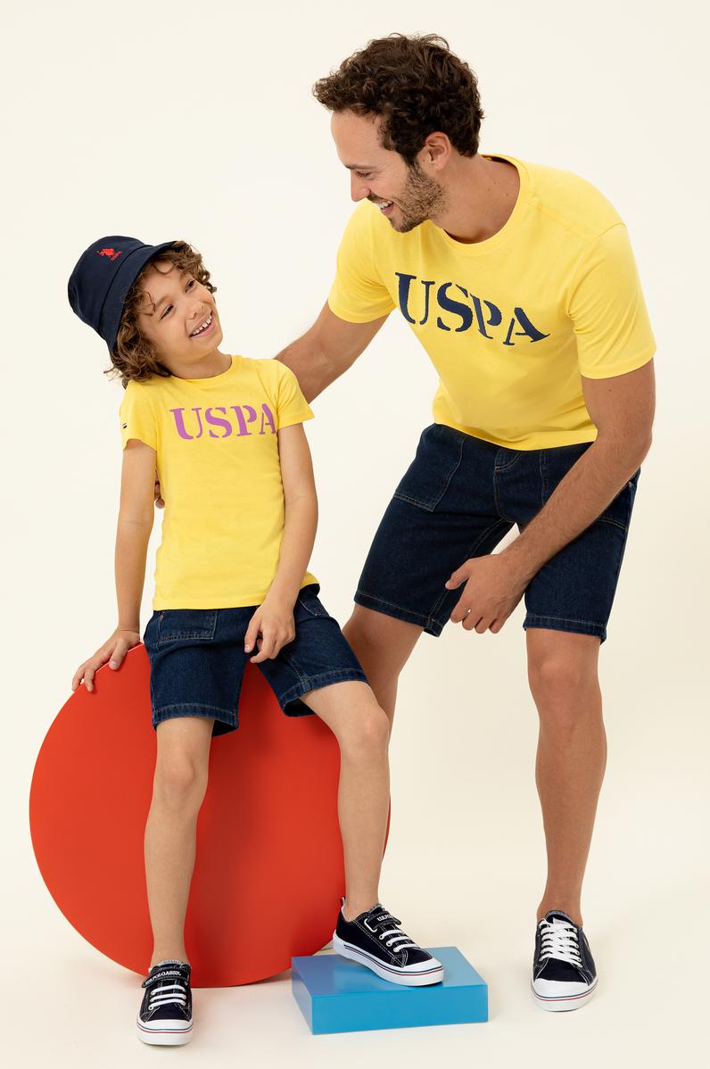 Çocuk Açık Sarı Bisiklet Yaka Tişört