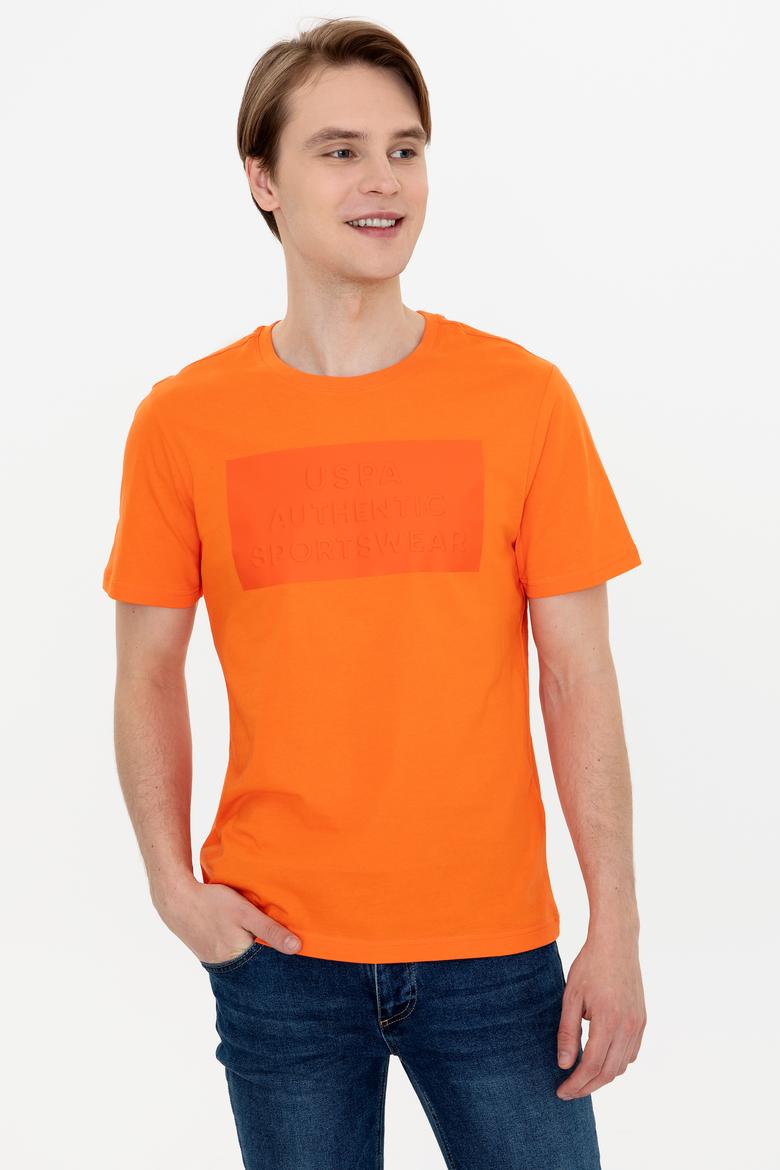 Erkek Turuncu Bisiklet Yaka Tişört - 50248581037