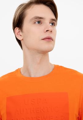 Erkek Turuncu Bisiklet Yaka Tişört - 50248581037