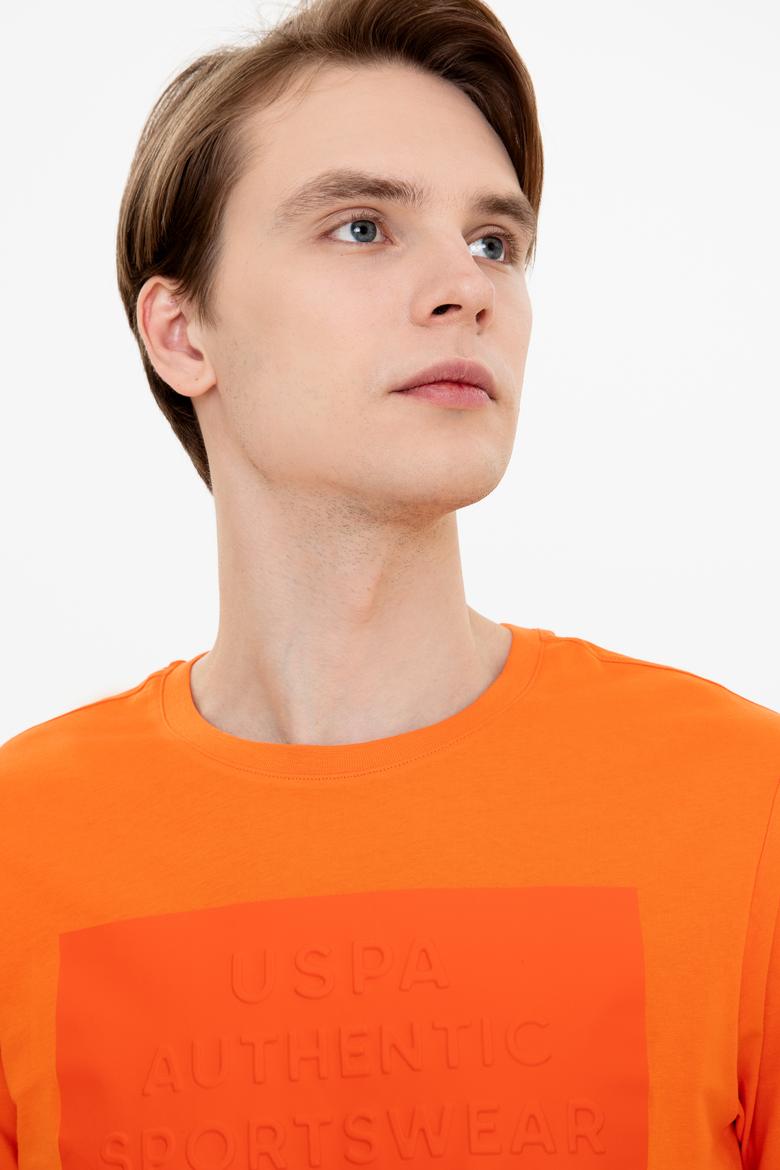 Erkek Turuncu Bisiklet Yaka Tişört - 50248581037