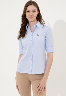 Kadın Açık Mavi Uzun Kollu Basic Gömlek - 50246414010