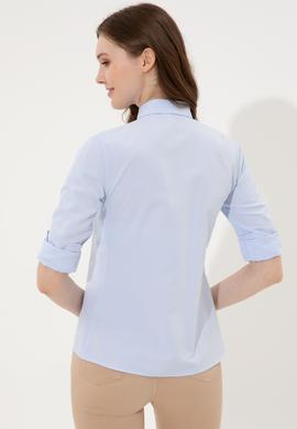 Kadın Açık Mavi Uzun Kollu Basic Gömlek - 50246414010
