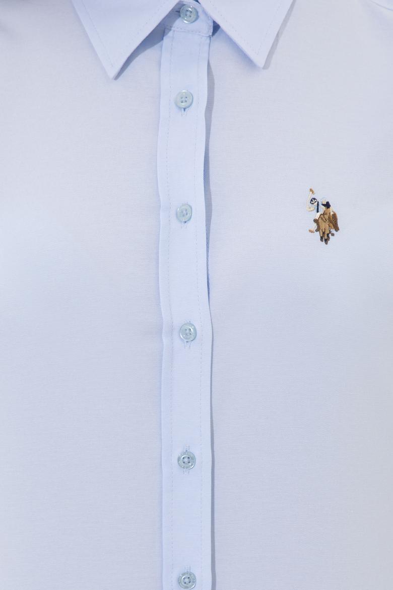 Kadın Açık Mavi Uzun Kollu Basic Gömlek - 50246414010