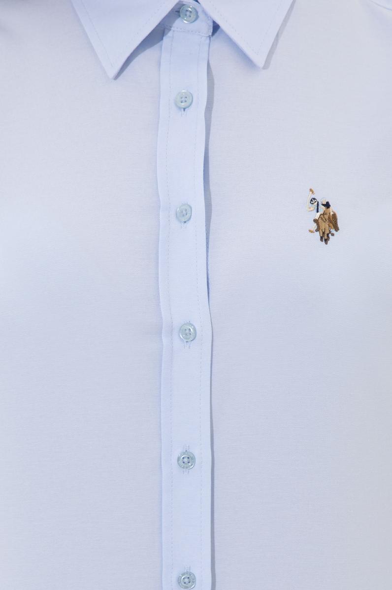 Kadın Açık Mavi Uzun Kollu Basic Gömlek