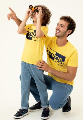 Çocuk Açık Sarı Bisiklet Yaka Tişört - 50247351036