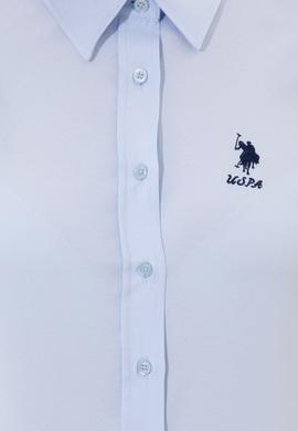 Kadın Açık Mavi Uzun Kollu Basic Gömlek - 50246463013