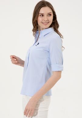 Kadın Açık Mavi Uzun Kollu Basic Gömlek - 50246463013