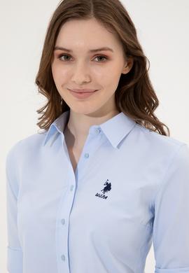 Kadın Açık Mavi Uzun Kollu Basic Gömlek - 50246463013