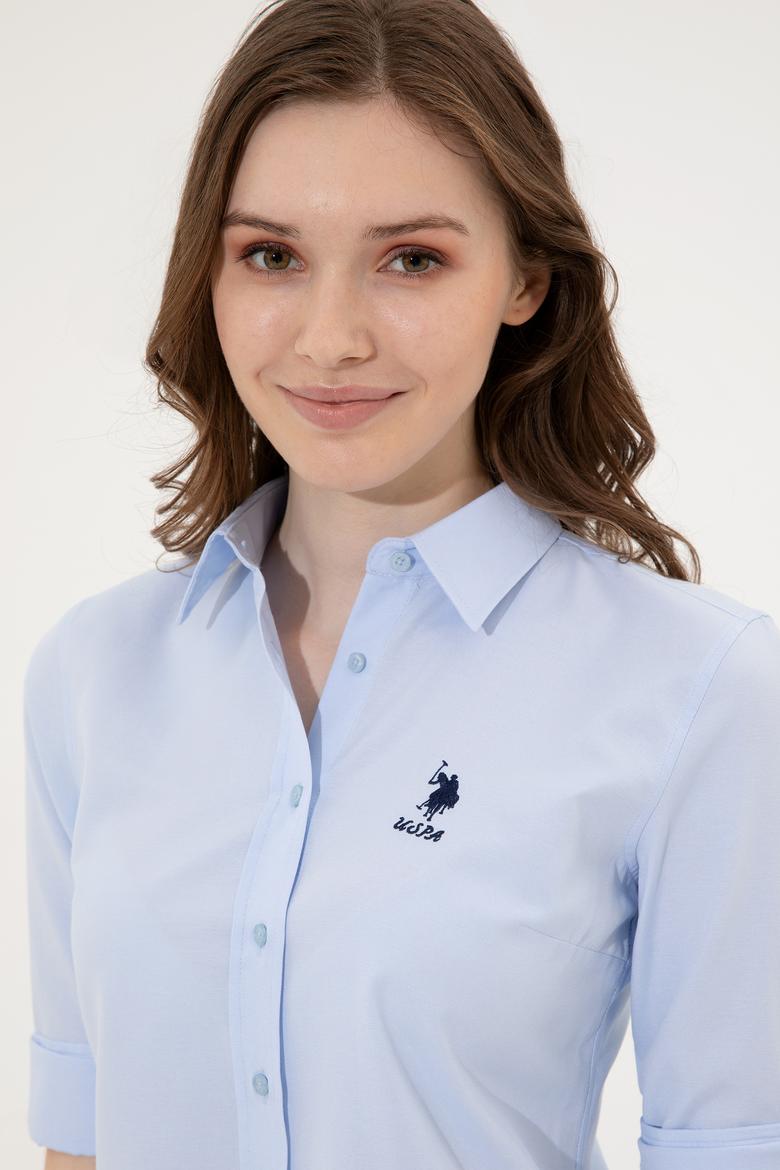 Kadın Açık Mavi Uzun Kollu Basic Gömlek - 50246463013