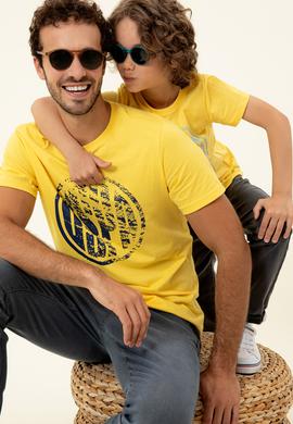 Erkek Açık Sarı Bisiklet Yaka T-Shirt - 50247329147