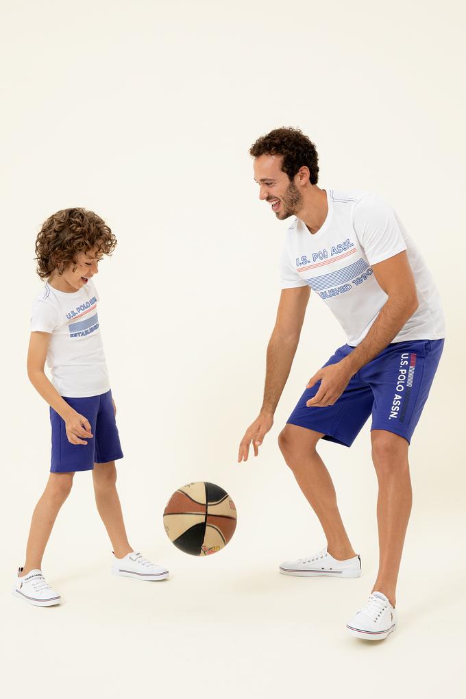 Çocuk Beyaz Bisiklet Yaka Tişört