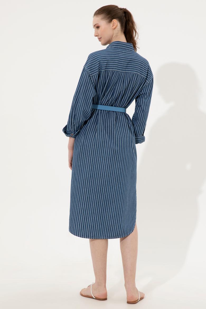 Kadın Mavi Jean Elbise - 50247526007