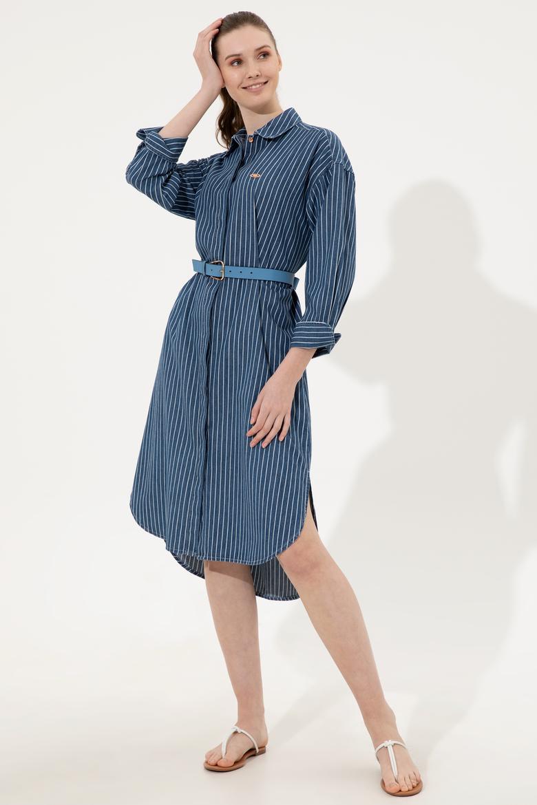 Kadın Mavi Jean Elbise - 50247526007