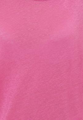 Kadın Pembe Bisiklet Yaka Kolsuz Tişört - 50250261022