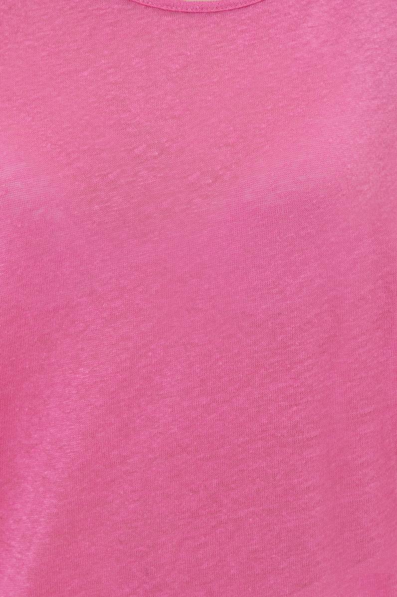 Kadın Pembe Bisiklet Yaka Kolsuz Tişört