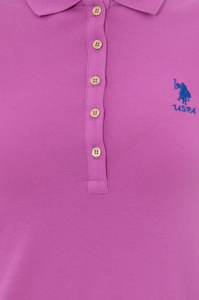 Kadın Menekşe Polo Yaka Örme Elbise