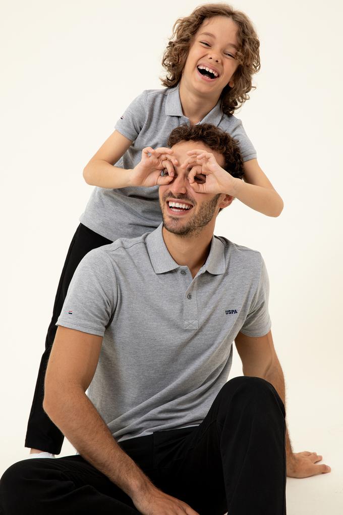 Erkek Gri Melanj Basic Tişört