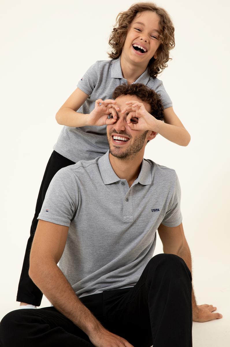 Erkek Gri Melanj Basic Tişört