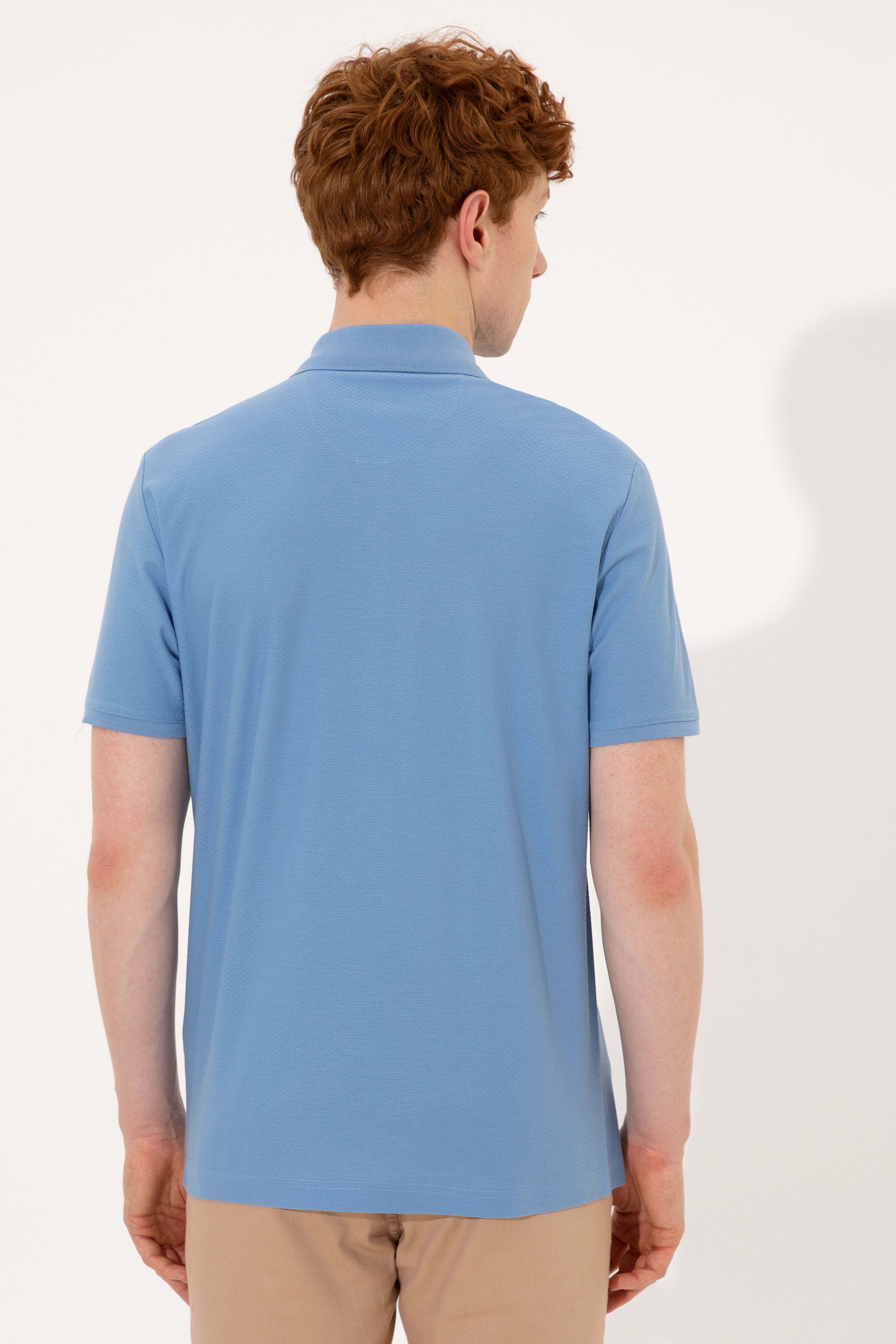Erkek Koyu Mavi Polo Yaka T-Shirt - Image 5