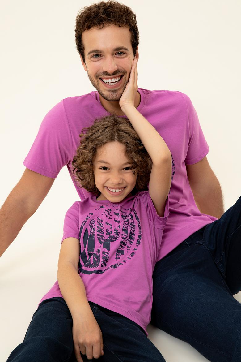 Çocuk Menekşe Bisiklet Yaka Tişört