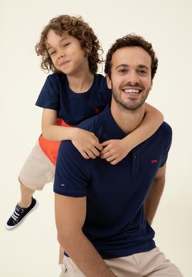 Erkek Lacivert Polo Yaka Basic T-Shirt - 50251701028