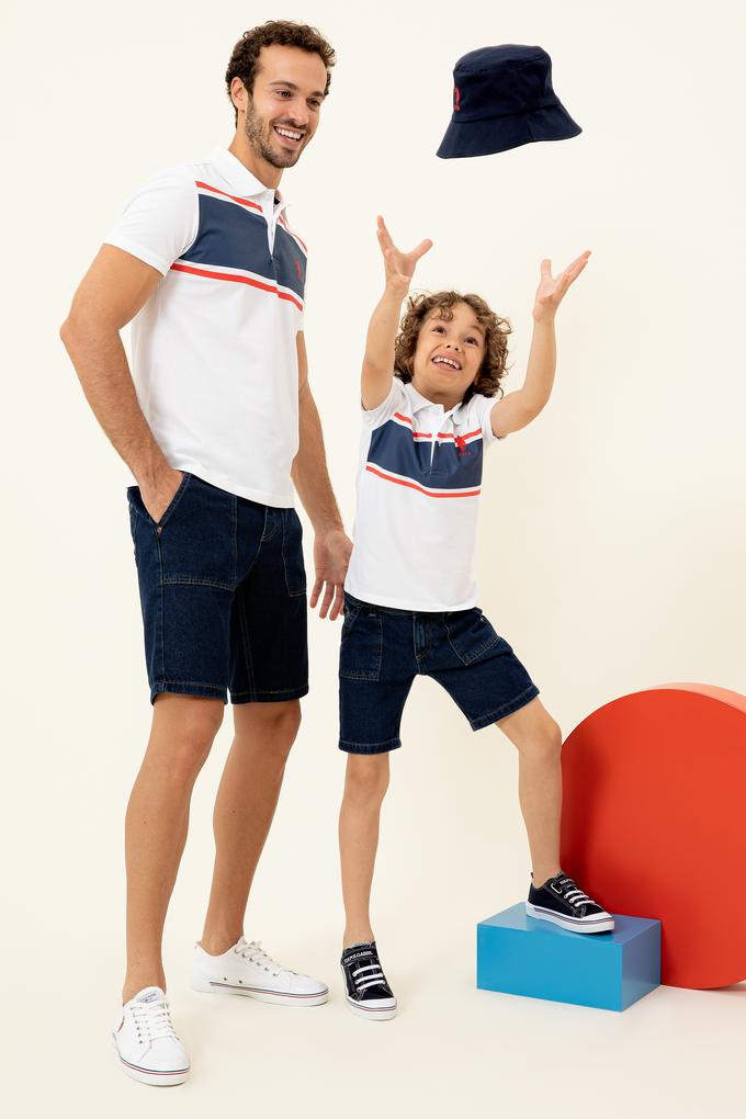 Erkek Çocuk Beyaz Polo Yaka Tişört