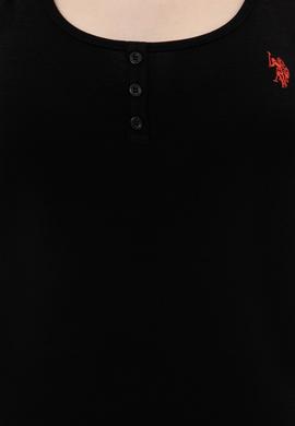 Kadın Siyah Kolsuz Basic Tişört - 50246321063