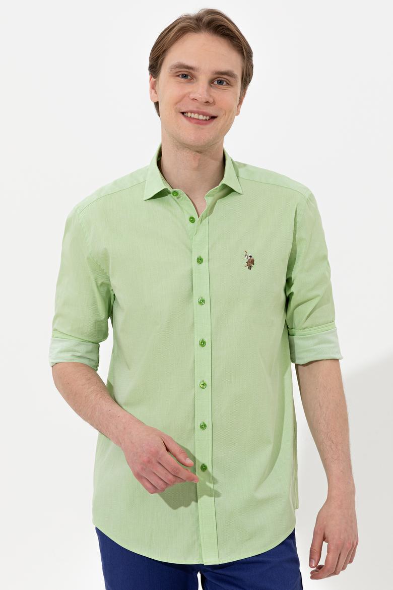 Erkek Yeşil Uzun Kollu Gömlek