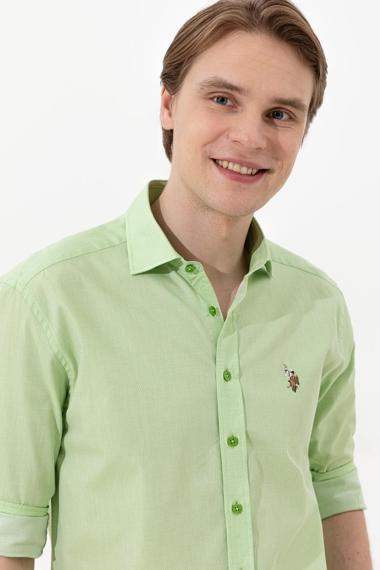 Erkek Yeşil Uzun Kollu Gömlek - 50247123013