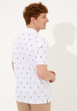 Erkek Beyaz Polo Yaka Tişört - 50249186008