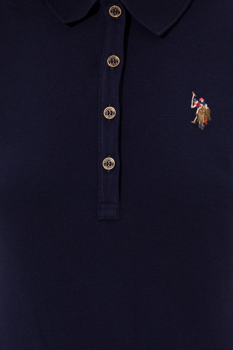 Kadın Lacivert Polo Yaka Tişört - 50246285014