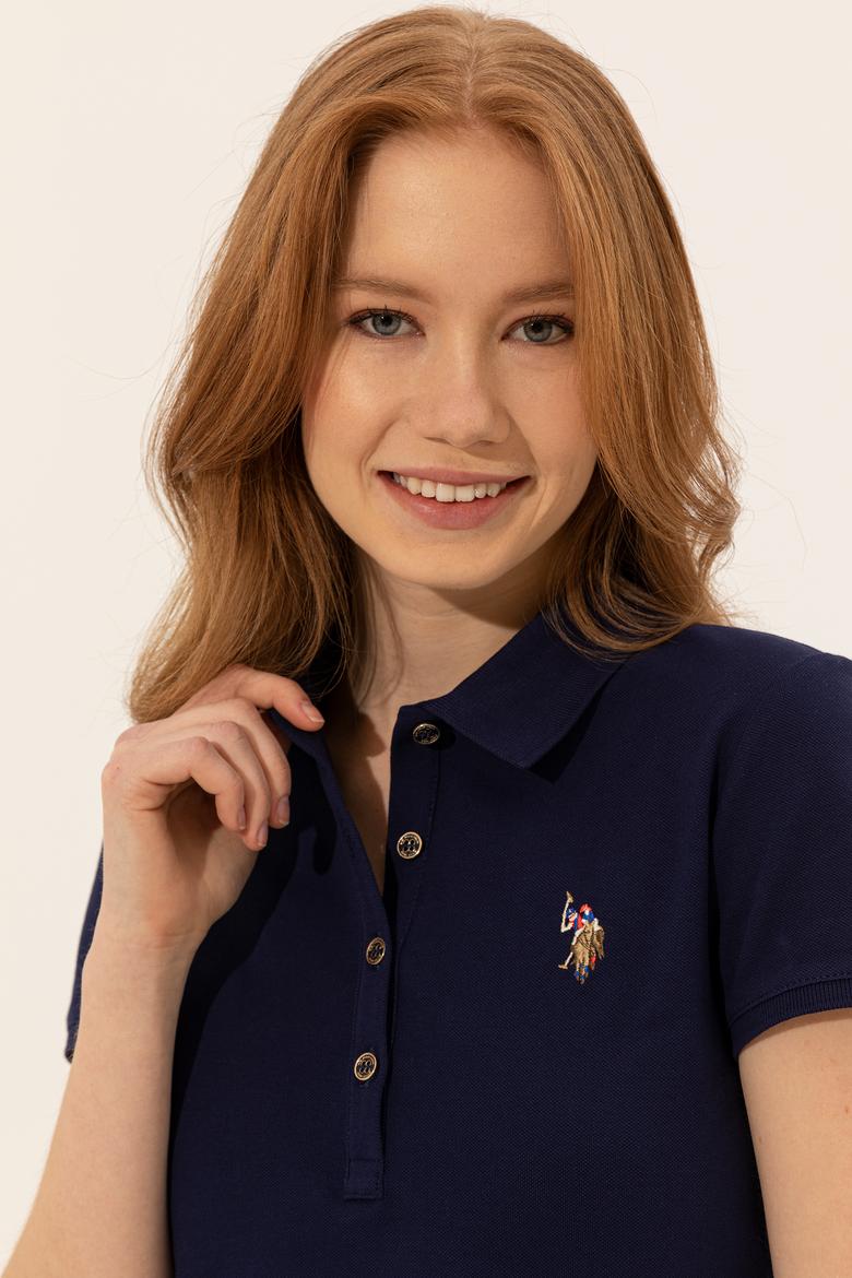 Kadın Lacivert Polo Yaka Tişört - 50246285014