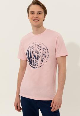 Erkek Pudra Bisiklet Yaka T-Shirt - 50247329184