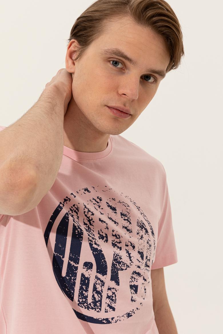 Erkek Pudra Bisiklet Yaka T-Shirt - 50247329184