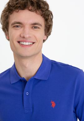 Erkek Mavi Basic Polo Yaka Tişört - 50249149376