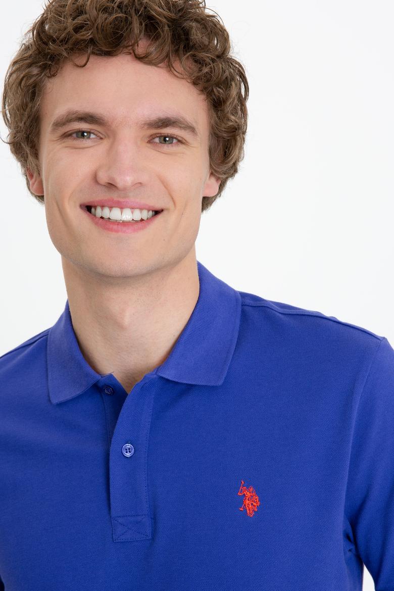 Erkek Mavi Basic Polo Yaka Tişört - 50249149376