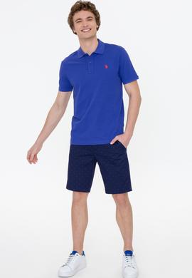 Erkek Mavi Basic Polo Yaka Tişört - 50249149376