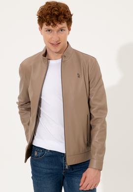 Erkek Vizon Deri Ceket - 50260406005