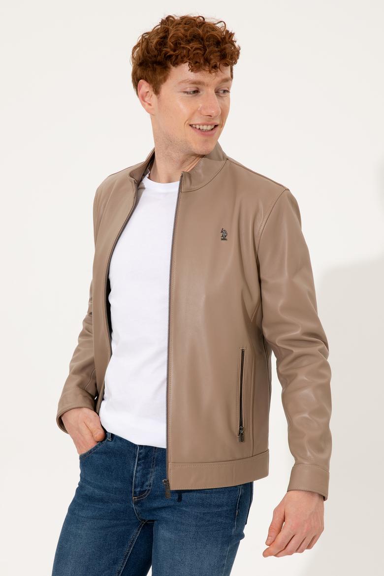 Erkek Vizon Deri Ceket - 50260406005
