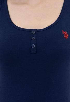 Kadın Lacivert Kolsuz Basic Tişört - 50246321032