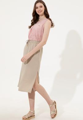 Kadın Haki Dokuma Etek - 50249296014