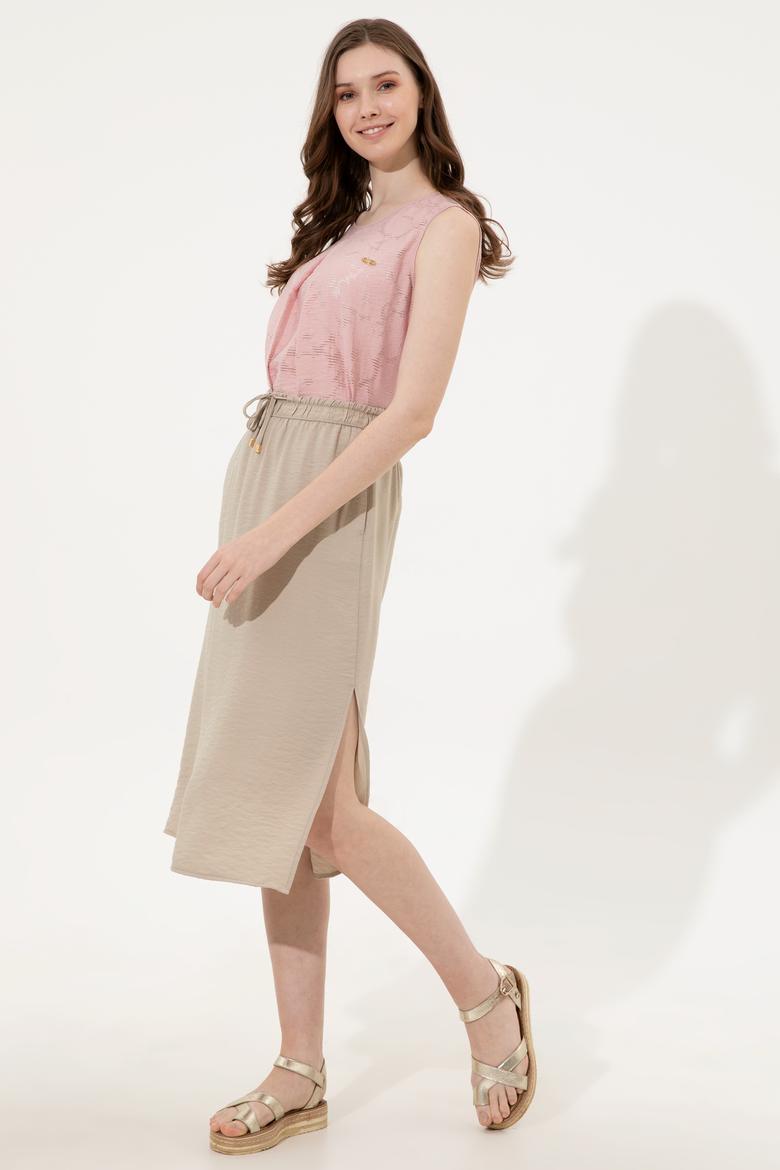 Kadın Haki Dokuma Etek - 50249296014