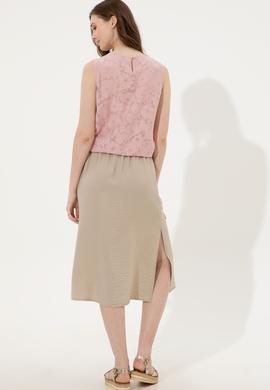 Kadın Haki Dokuma Etek - 50249296014