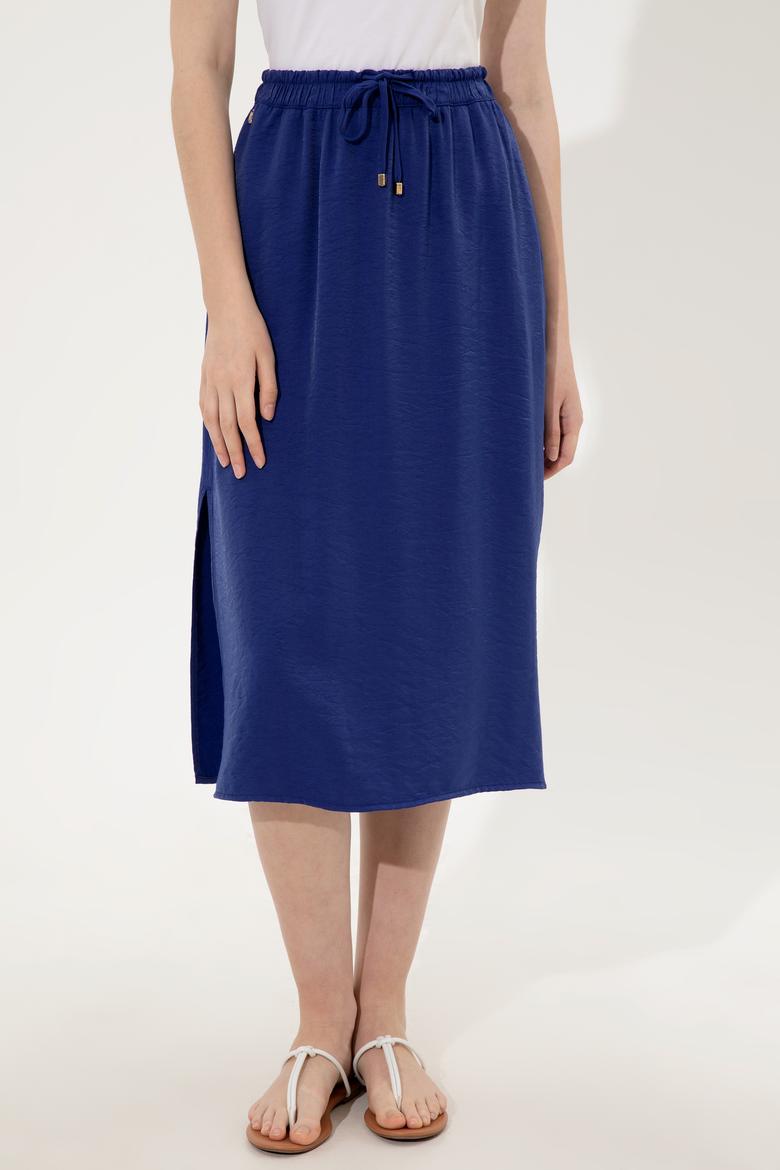 Kadın Mavi Dokuma Etek - 50249296029