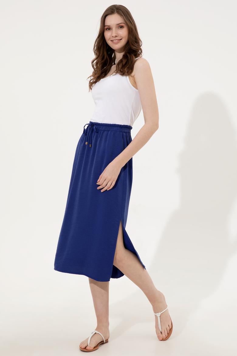 Kadın Mavi Dokuma Etek - 50249296029